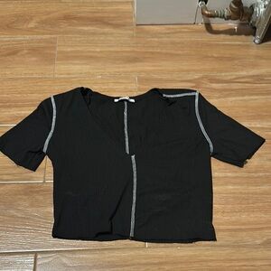 Zara Black Crop T-Shirt